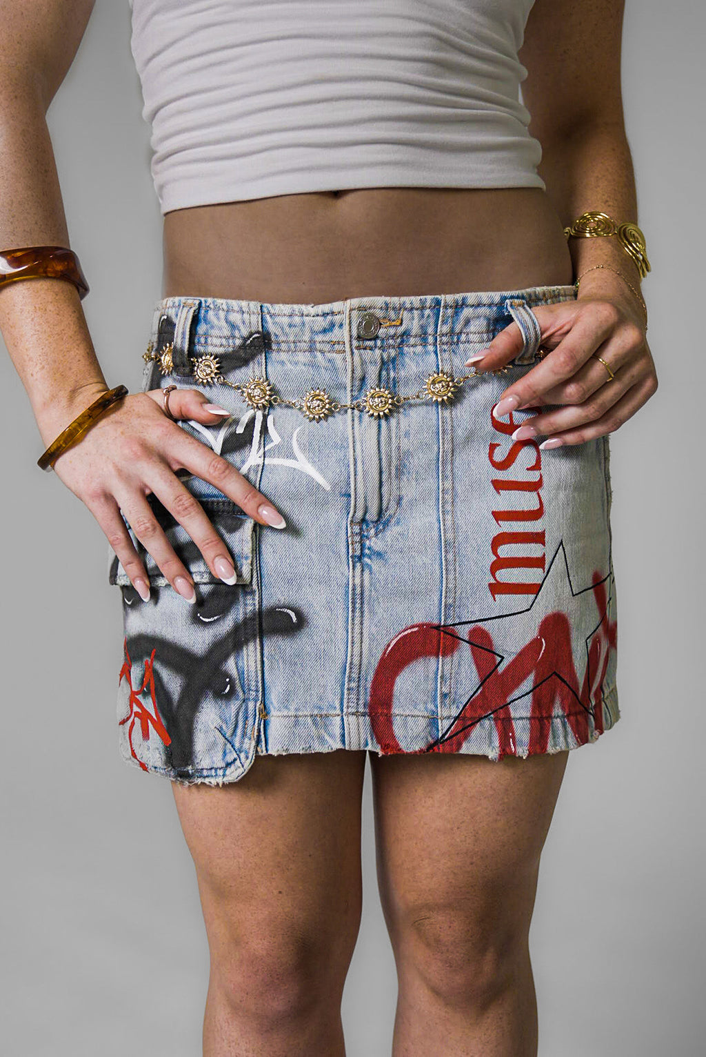 UPCYCLED DENIM SKIRT